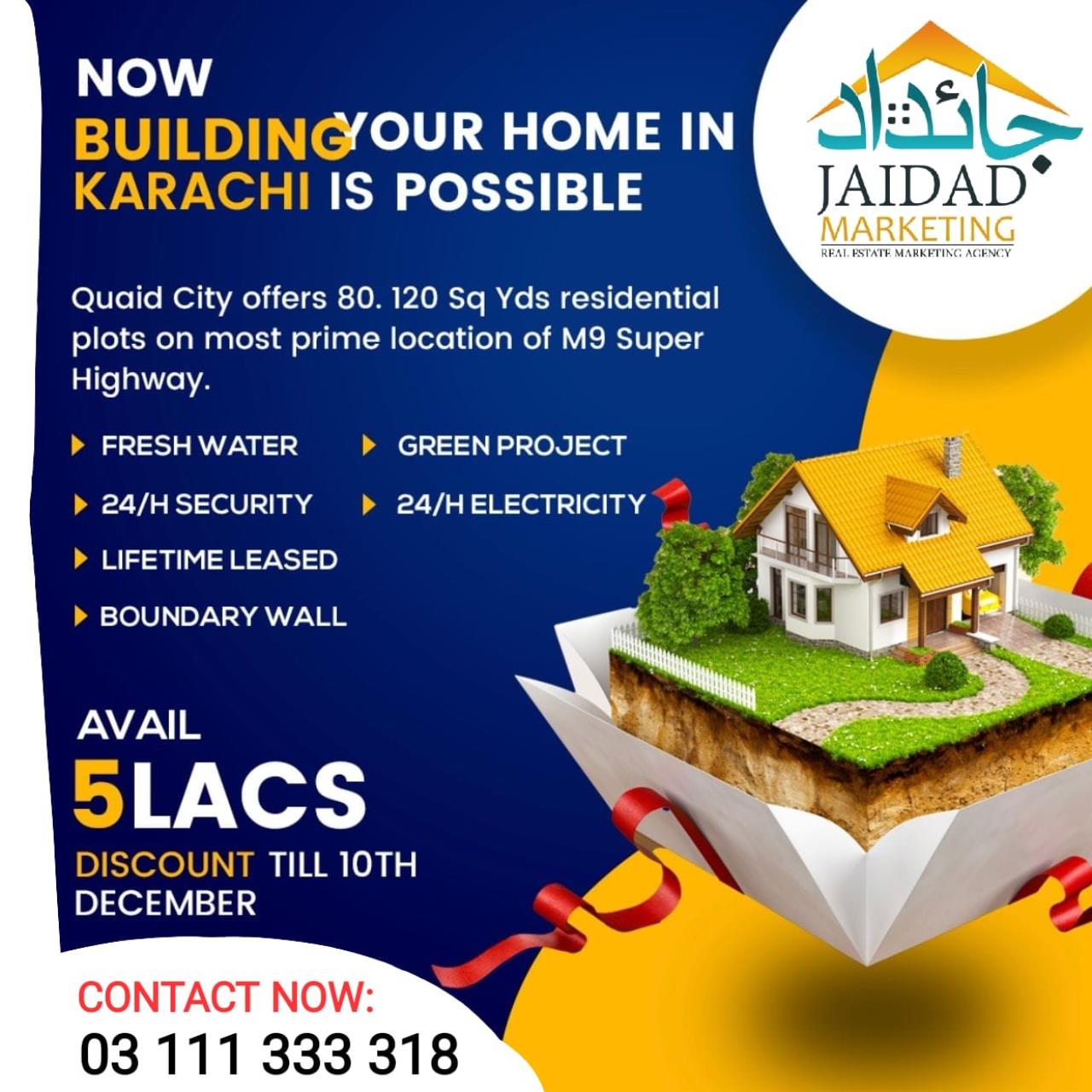 Jaidad Marketing Agency's 80 Yards & 120 Yards Residential Plots are Available For sale In Karachi, Pakistan 6