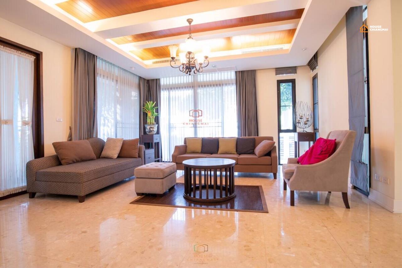 Agent - Housechaingmai Agency's This beautiful Thai fusion Lanna style house for sale in Chiangmai. The house is situated in the Hang Dong in an Estate luxury development village, located on canal read, 2